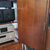 High sideboard in rosewood and marble slab, Louis XVI style, French