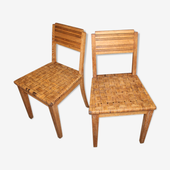 Lot de deux chaises cannées reconstruction