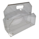 Vintage transparent plexiglass magazine rack, 1970s, Hollywood Regency.