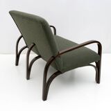 Ensemble Art Déco italien Bouclè vert composé de deux fauteuils et d'un petit canapé, années 1930