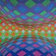 Victor Vasarely sérigraphie vintage encadrée et sous verre 27 x 27 cm