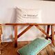 Old wooden farmhouse bench