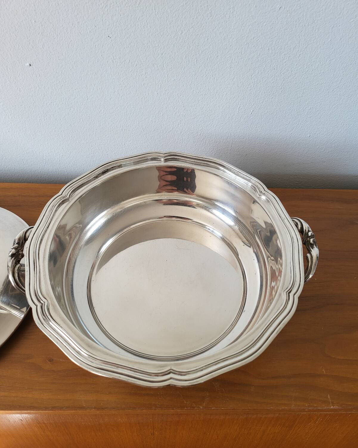 Silver-plated vegetable dish with Lutece hallmark