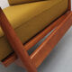 1960s armchair in teak, fabric mustard yellow