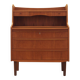 Bureau secrétaire en teck danois avec hutch, années 1970