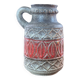 West Germany Bay 93-25 vase, vintage fat lava red and gray ceramic