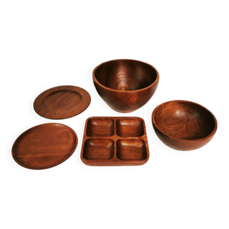 Mid Century Teak Dinnerware, 1960s