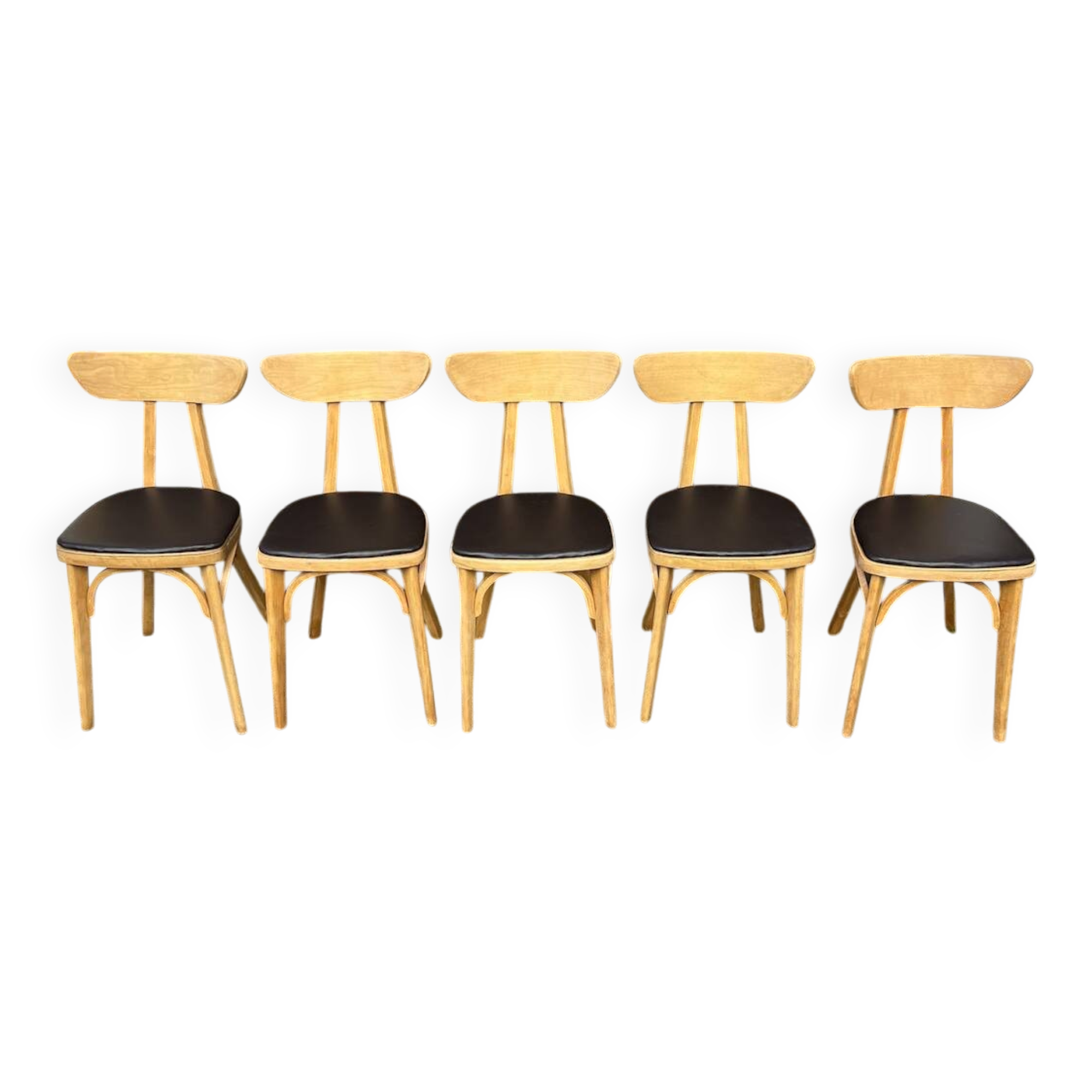(Lot) 5 chairs model Banane stamped Lutherma (Restored)