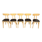 (Lot) 5 chairs model Banane stamped Lutherma (Restored)