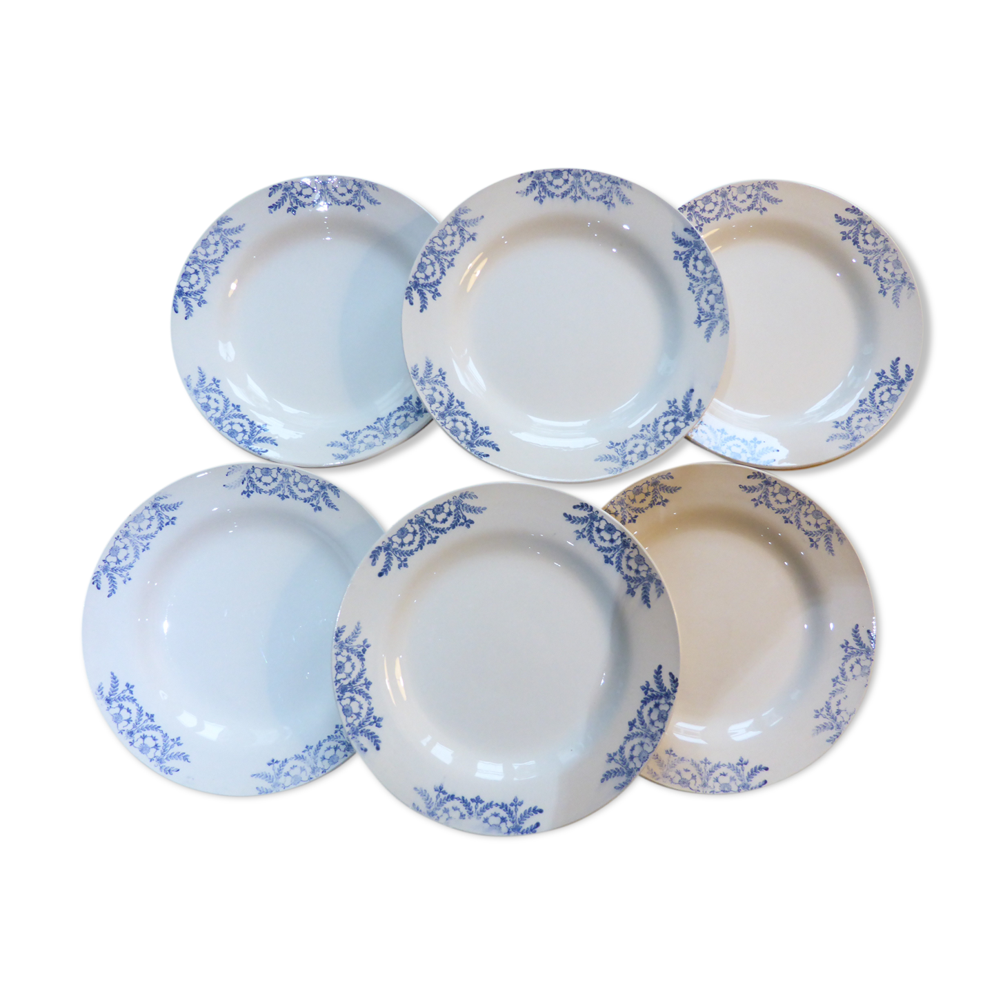 6 flat plates Digoin Sarreguemines model Jacques