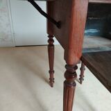 Pair of Louis Philippe style walnut bedside tables / work tables with flap