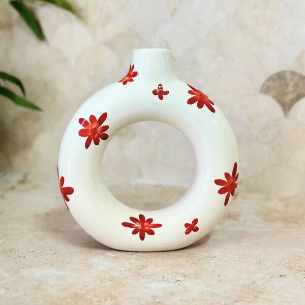 Artisanal vase Tafoukt floral