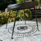 Low black leatherette stool from the 60s/70s