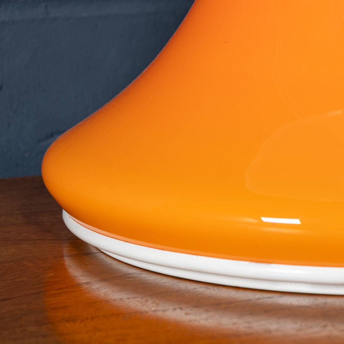 Vintage 20thc italian white & orange glass table lamp c.1970