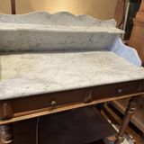 Louis Philip style marble top dressing table or dressing table with walnut base