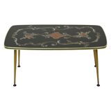 Fifties Rockabilly Coffee Table Glass Conical Golden Legs 90cm