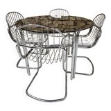 Round table and 4 chairs set, 1970