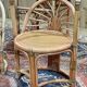 Bamboo and rattan living room set, 1 table and 2 chairs - 70s