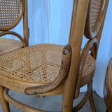 Set of 6 Vintage Bentwood Cane Dining Chair, Thonet Style, 1970s Yugoslavia