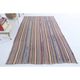 Tapis kilim turc vintage en laine et coton violet noué à la main