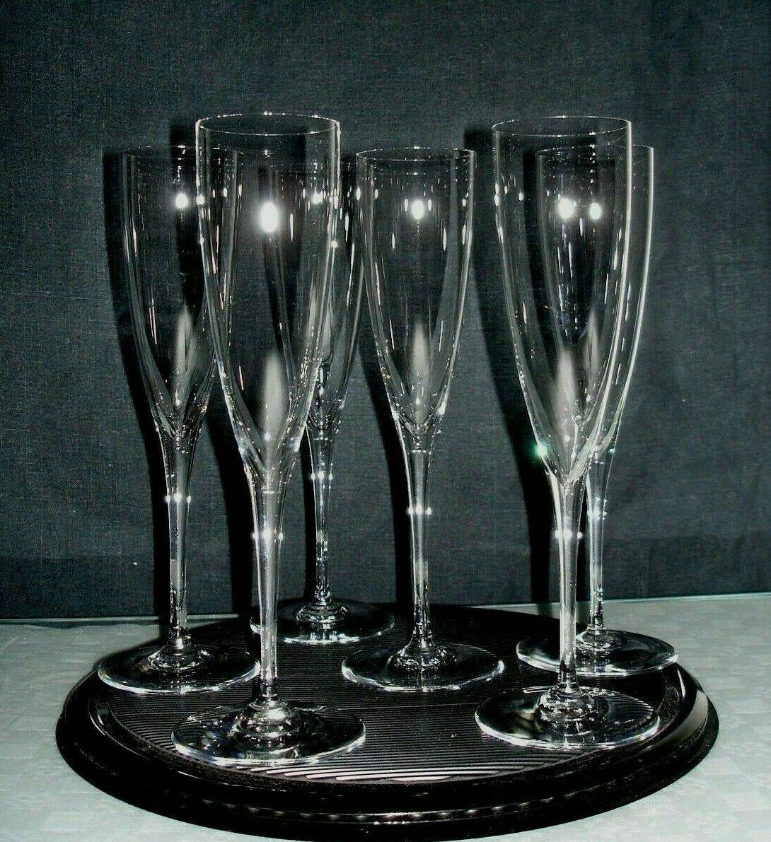BACCARAT DOM PERIGNON 6 DOUBLE SIGNATURE CRYSTAL CHAMPAGNE FLUTES - 23.5