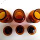 Set of 3 vintage brown pharmacy bottles