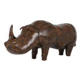 XL Rhinoceros Leather Footstool by Dimitri Omersa