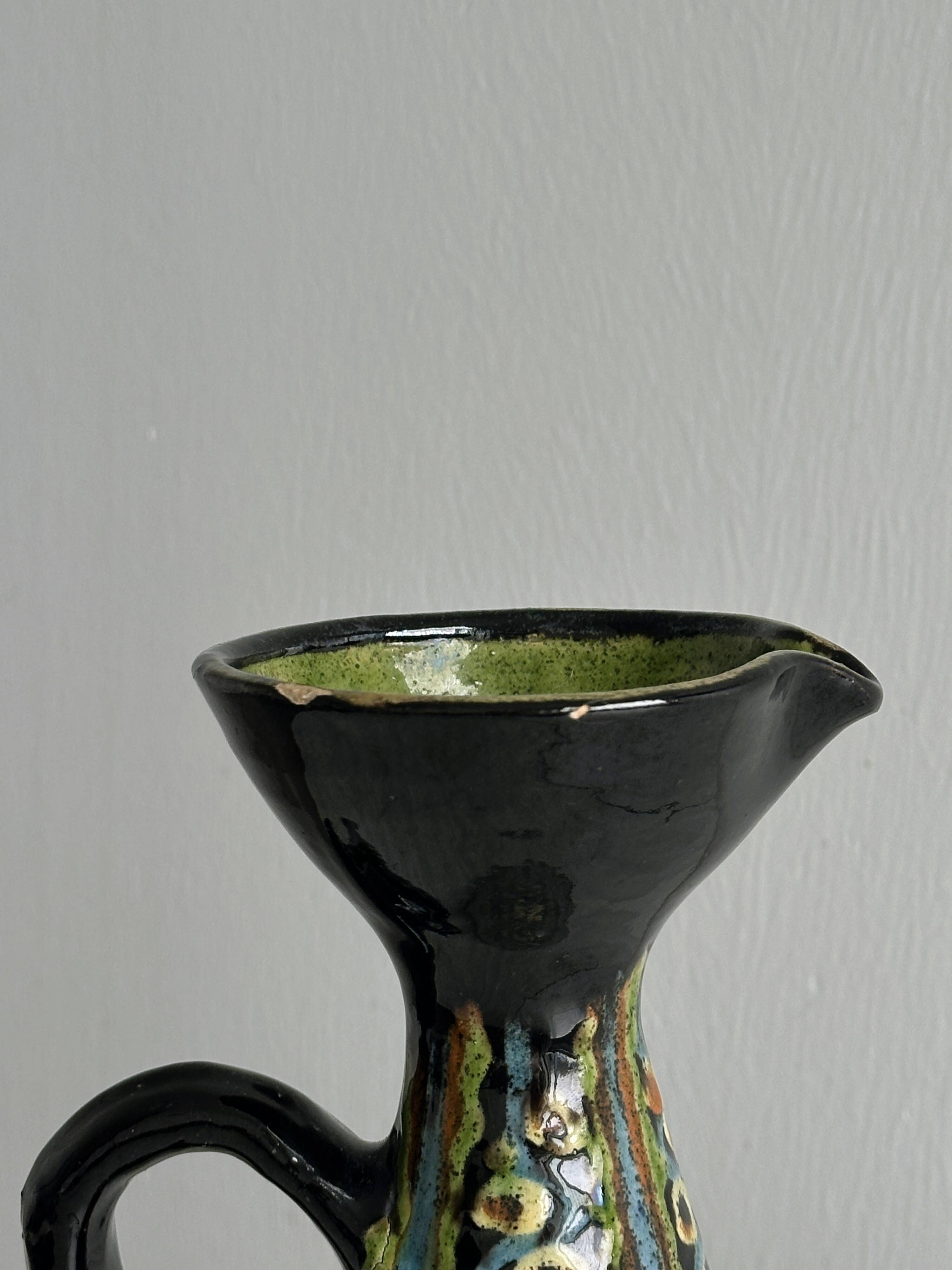 Pitcher, hand painted ceramic decorative pottery