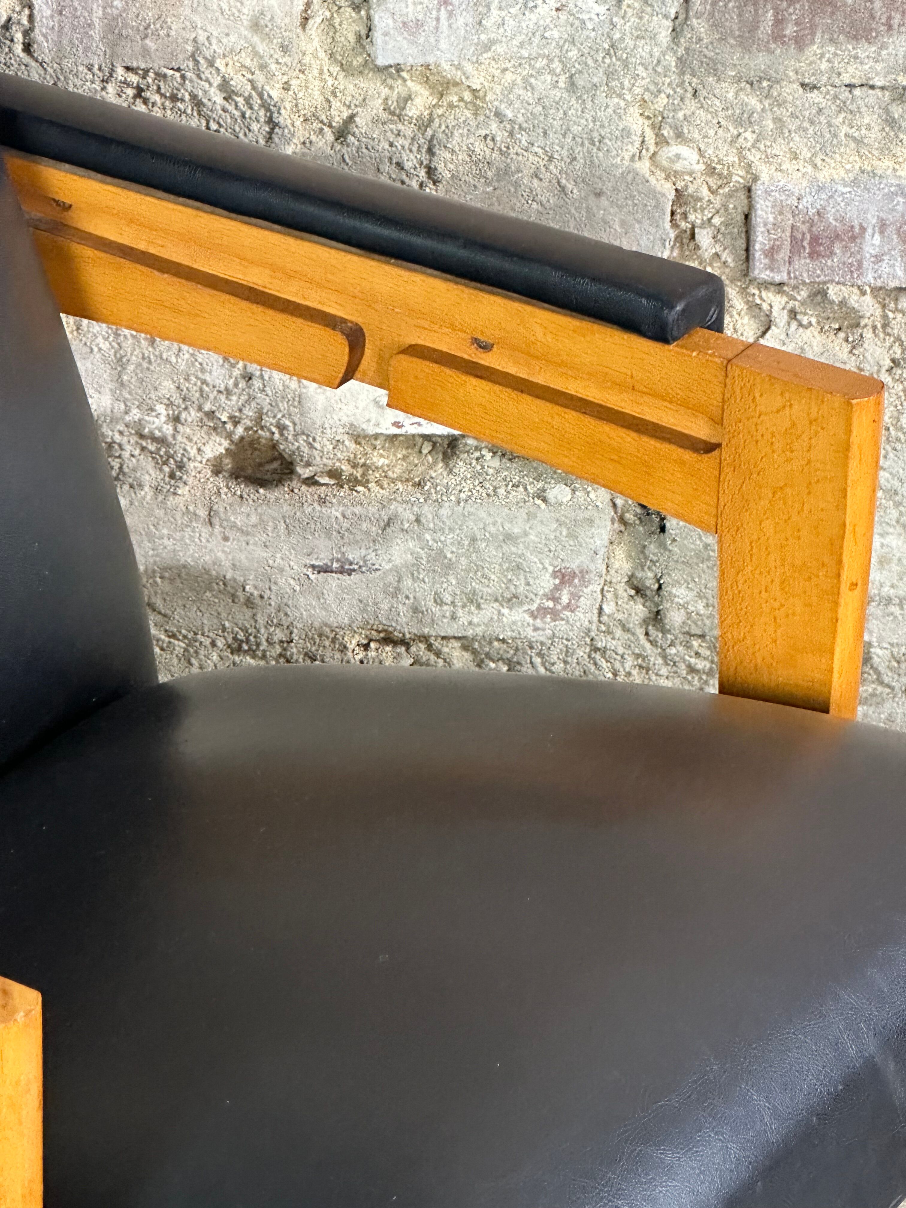 Armchair with vintage system 1950 in wood and imitation