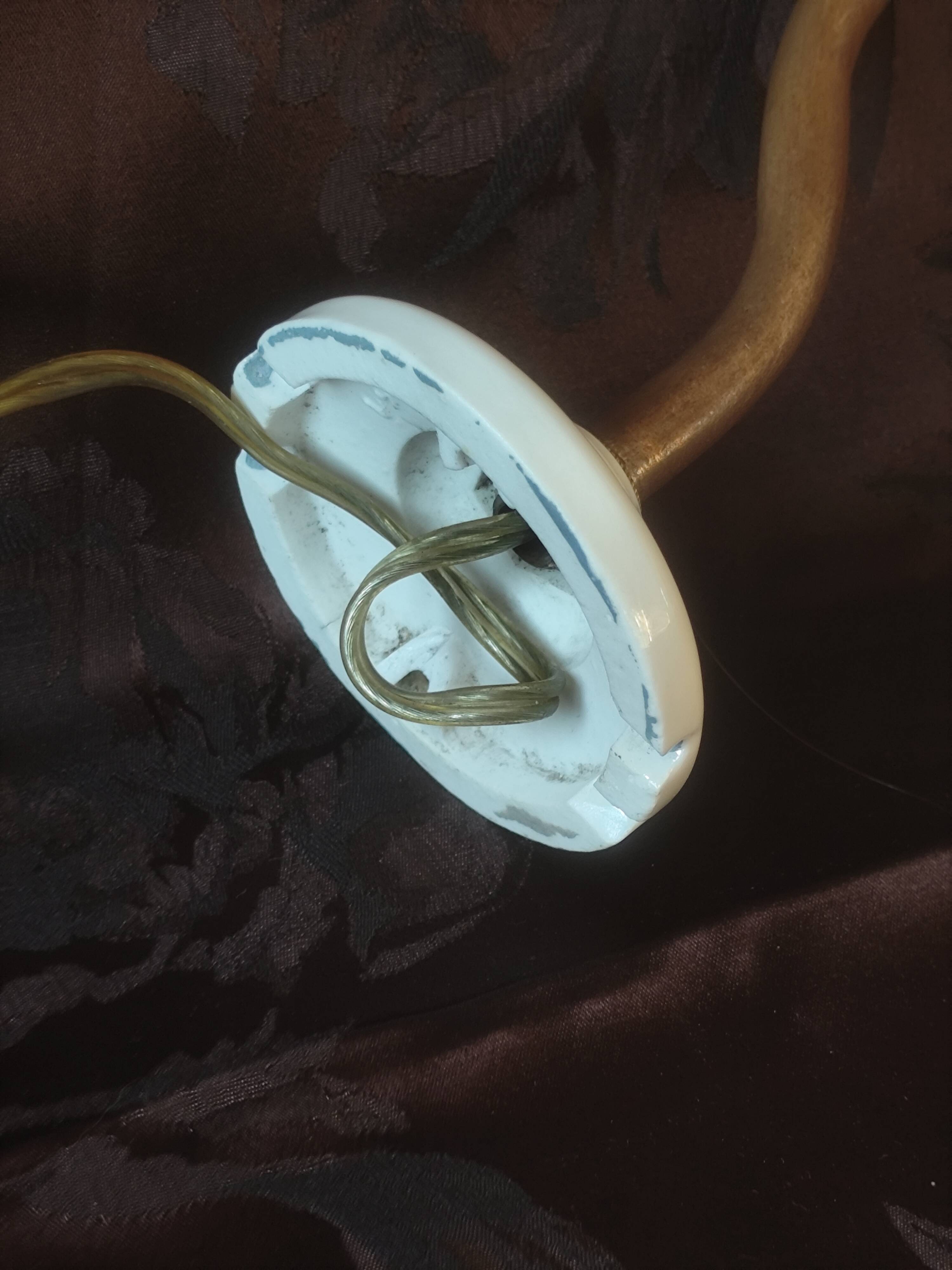 Swan neck and tulip glass wall light, porcelain lamp
