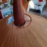 Teak and sisal light/hanging lamp from the 60s/70s