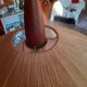 Teak and sisal light/hanging lamp from the 60s/70s