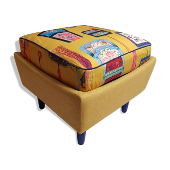 Pouf, saffron yellow, orientalist 50 cm