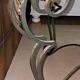 marble and wrought iron coffee table