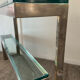 Console "G" by Belgochrom in brass and glass from the 1970s.
