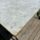 Rectangular bistro table in marble and cast iron