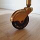 Vintage golden metal dessert on wheels