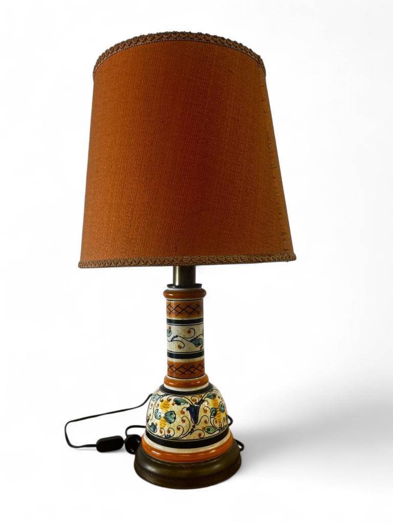 Vintage orange Portuguese table lamp