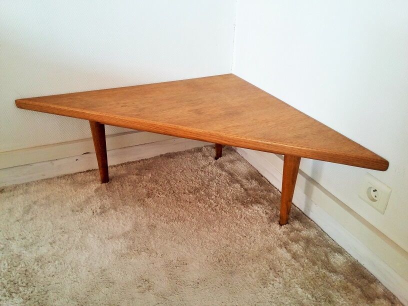 Oak tripod angle low table