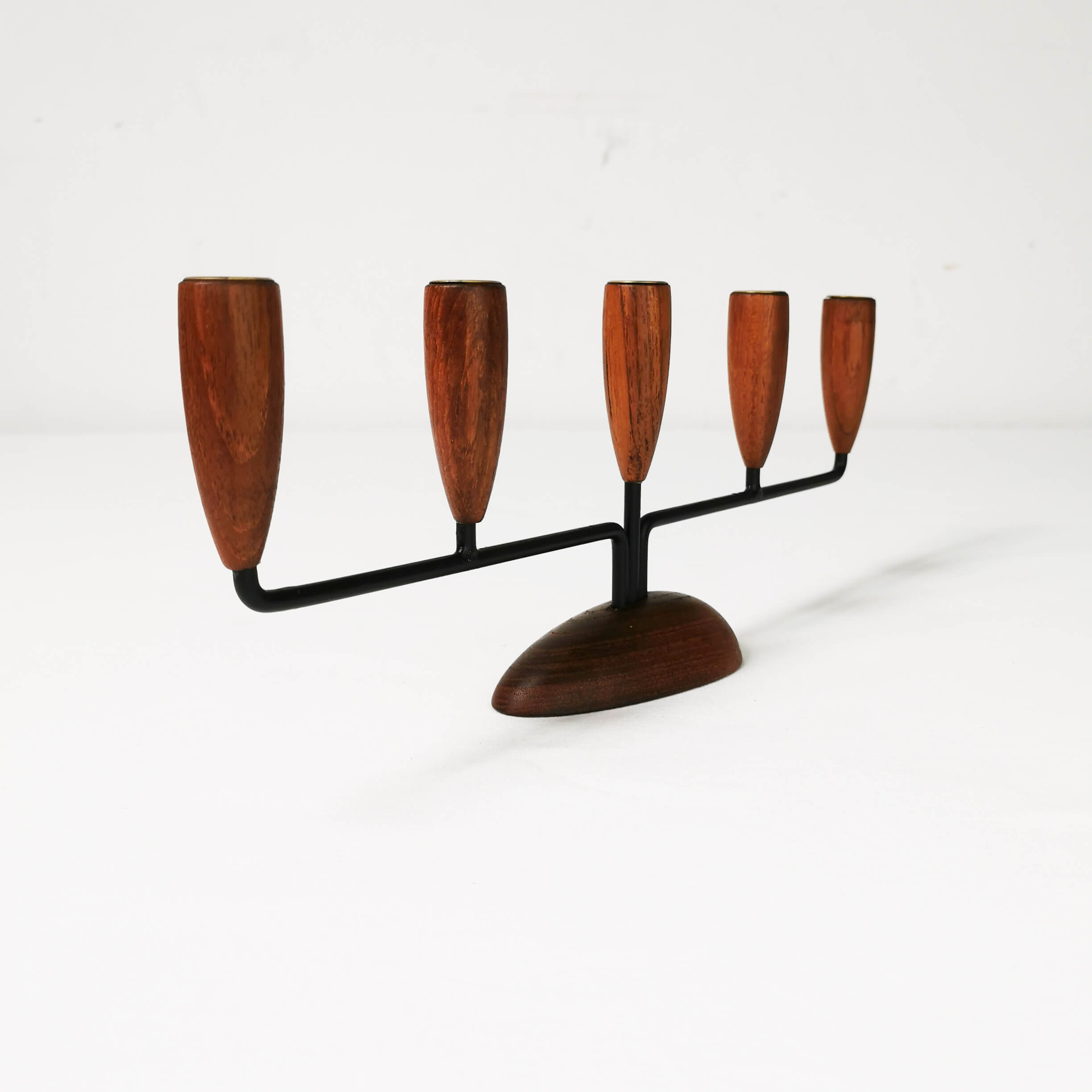 Modernist teak candlestick, Denmark, 1960s