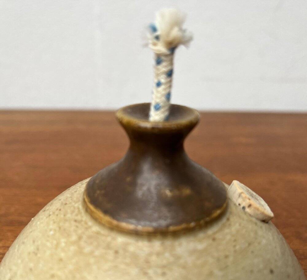 Mid-century Danish studio ceramic oil lamp by Bjergard, 1960s.