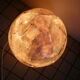 Vintage lamp in wood and mother-of-pearl 70s