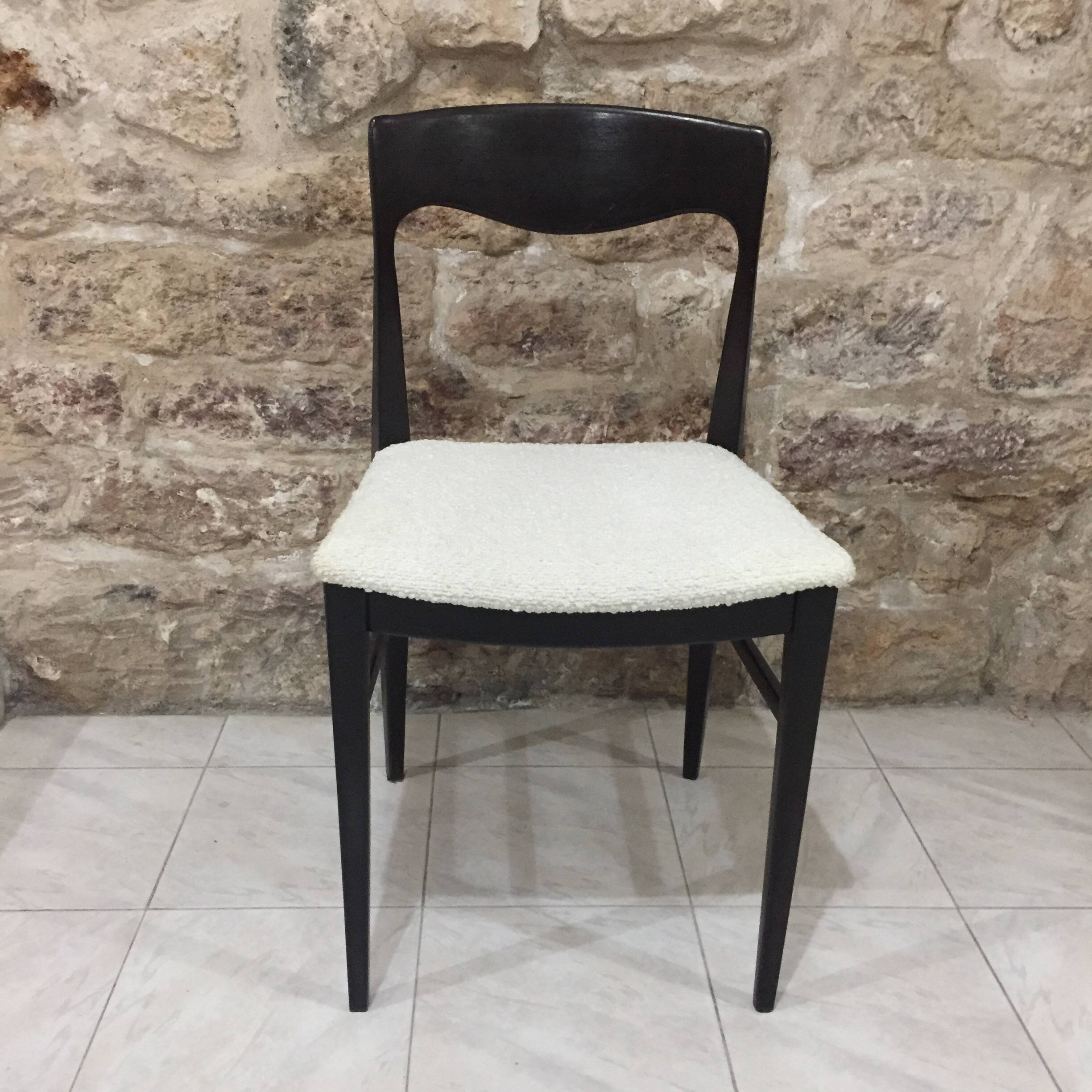 chaise scandinave retapissée  bouclette