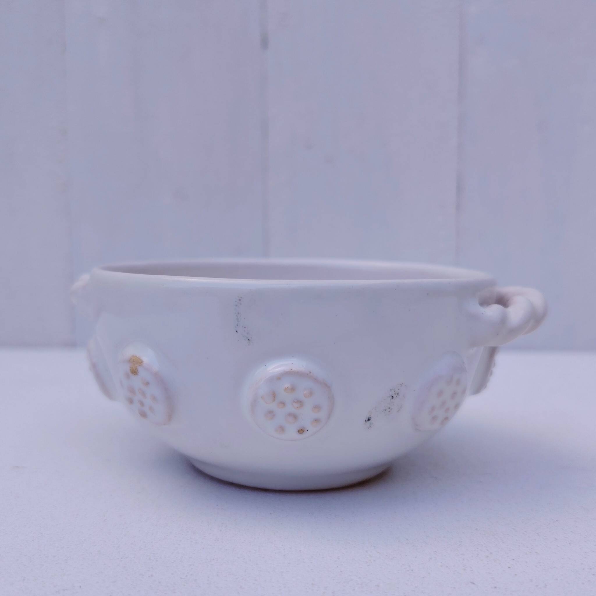 Malicorne earthenware bowl, Emile Tessier, vintage