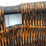 Harvest hood basket wood and wicker
