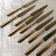 12 entremet knives, silver metal, cross ribbons