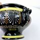 Large Breton Bowl HB Quimper Beaded Black And Yellow Earthenware Lid Handle