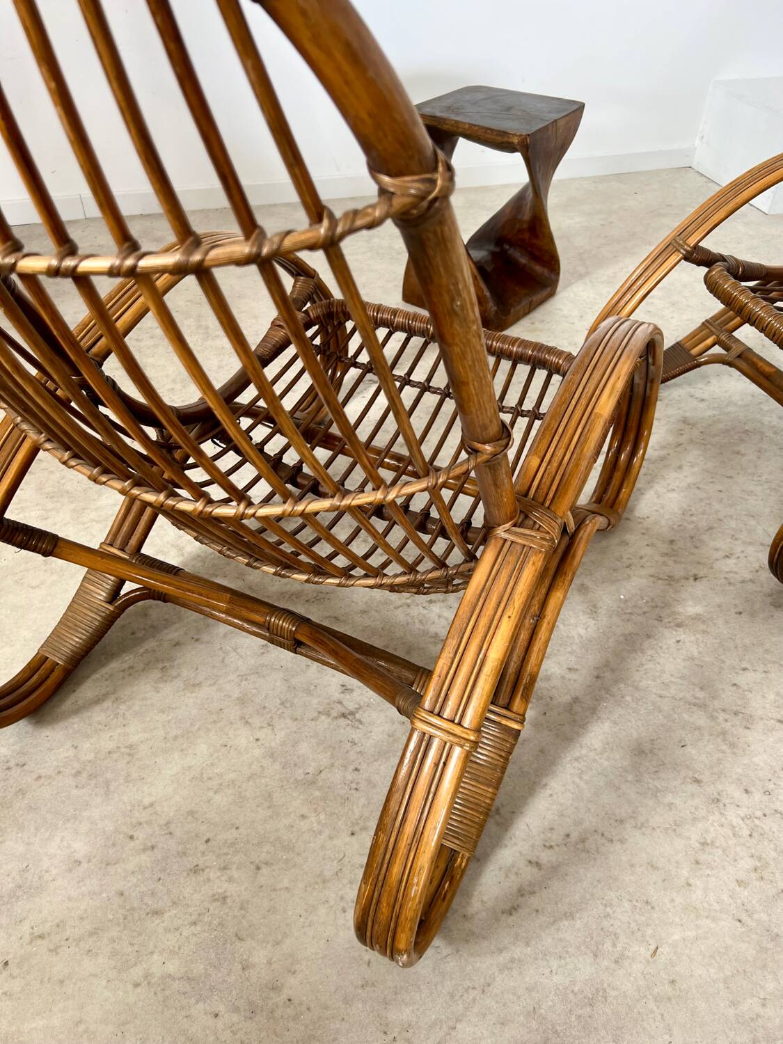 Set of 2 rattan lounge chairs armchairs Italian design from the 60s vintage rattan