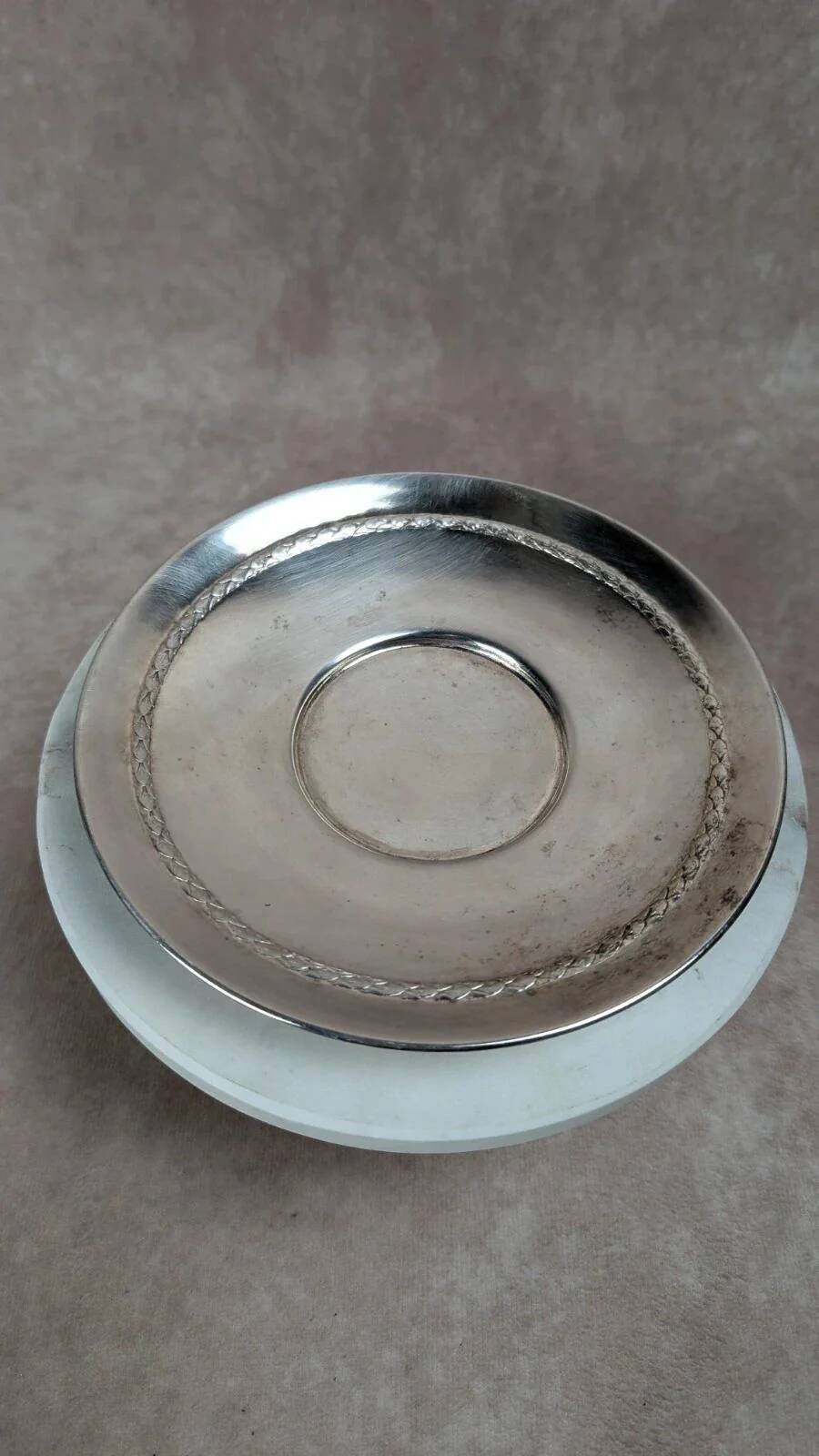 Vintage silver-plated cup and saucer