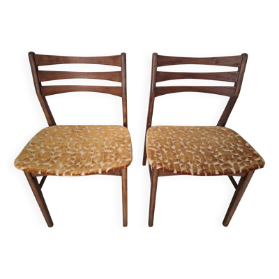 Paire de chaises danoises en teck éditées par Faldsled